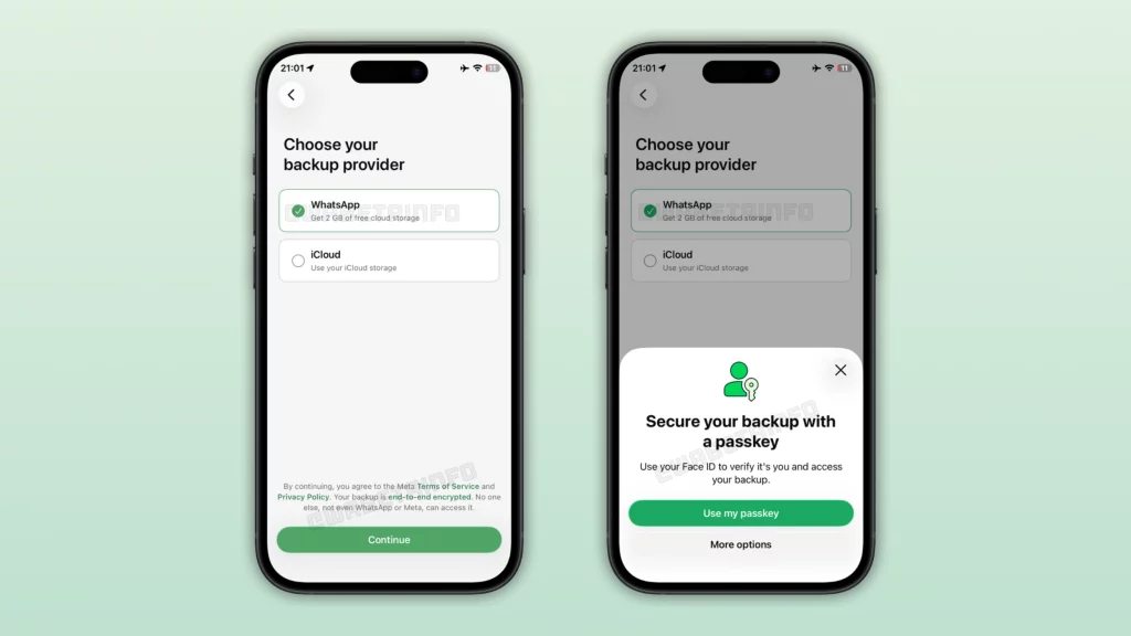 WA WHATSAPP BACKUP CLOUD PROVIDER FEATURE IOS