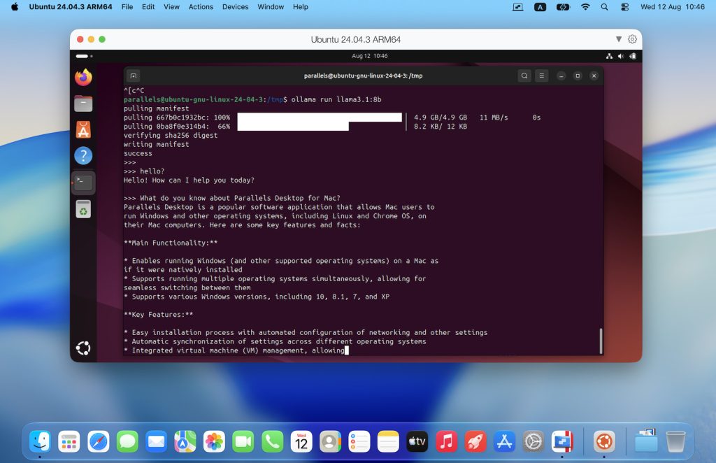 Parallels Desktop 27 Local AI Acceleration Linux VM