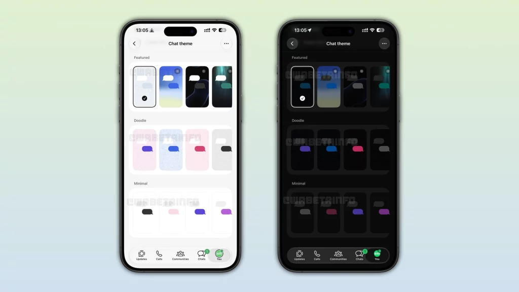 WA WHATSAPP NEW CHAT THEMES CATEGORIES WITH ANIMATED WALLPAPERS FEATURE IOS
