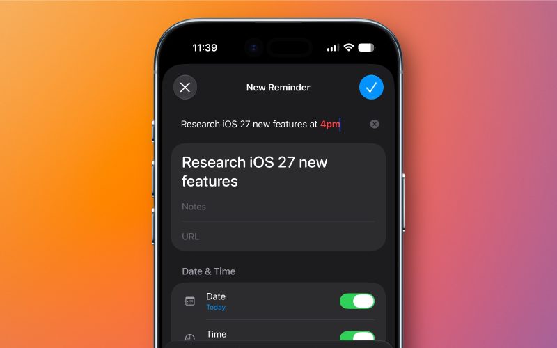 Reminders iOS27 Describe