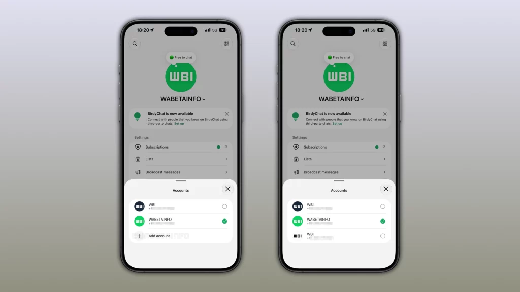 WA WHATSAPP THREE ACCOUNTS FEATURE IOS