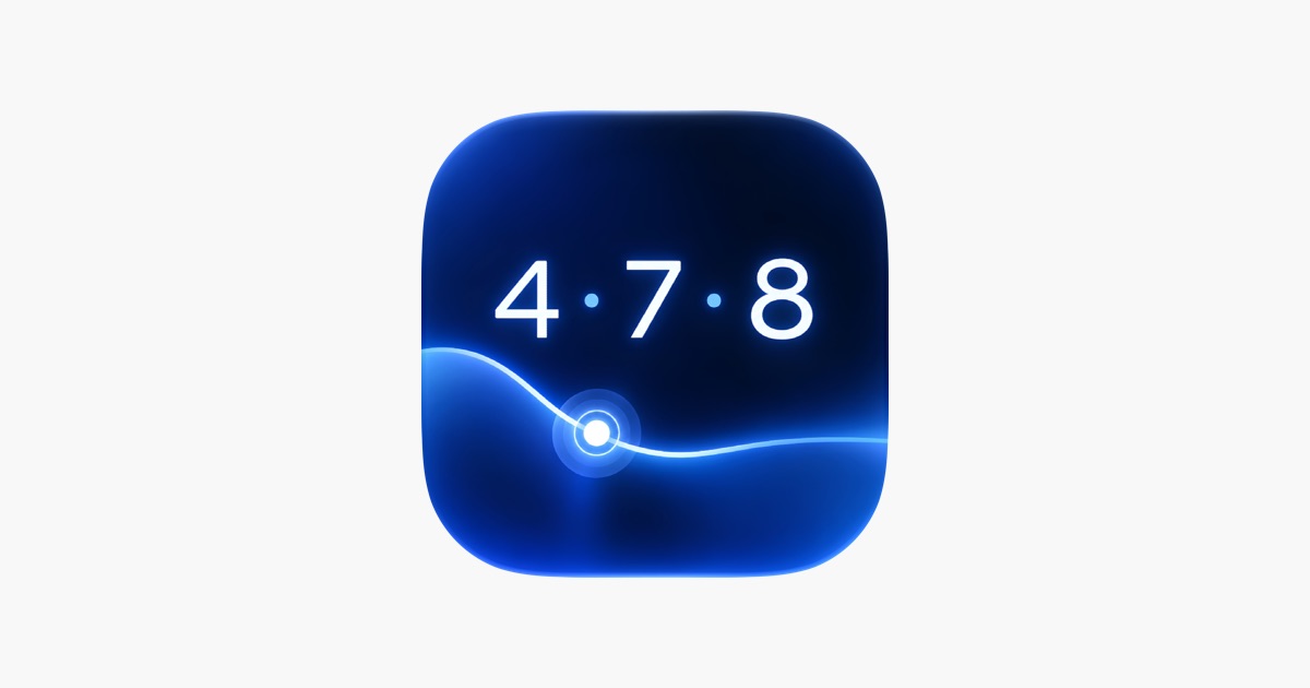 80 秒跟隨光線放鬆呼吸　原價 US $0.99《4-7-8 Breathing + Theta Waves》限時免費