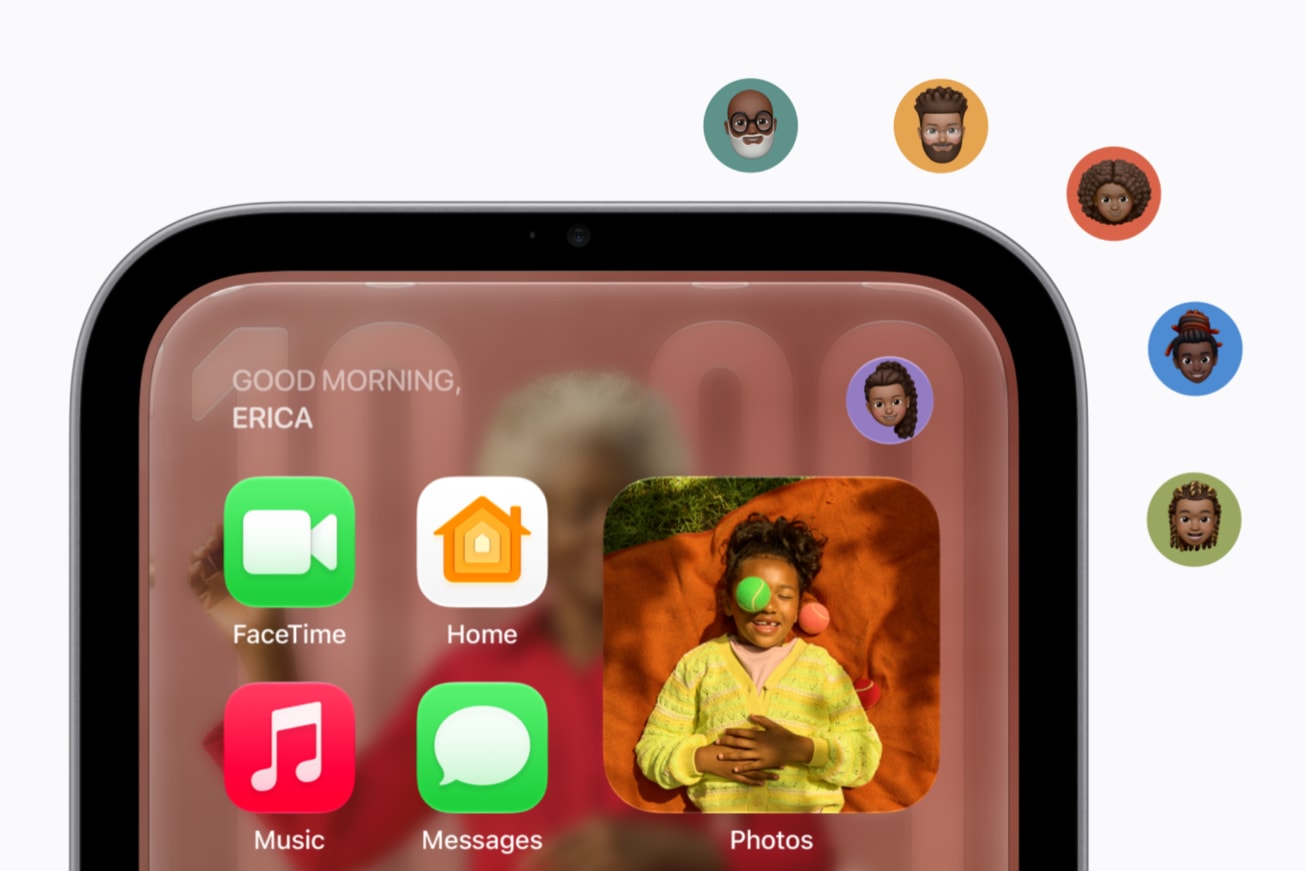 Apple HomeView 特寫,展示家庭用戶的圖像。