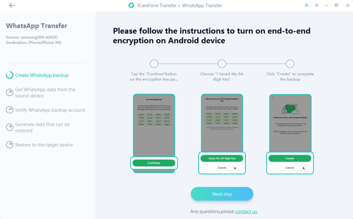 在來源 Android 建立 WhatsApp 備份