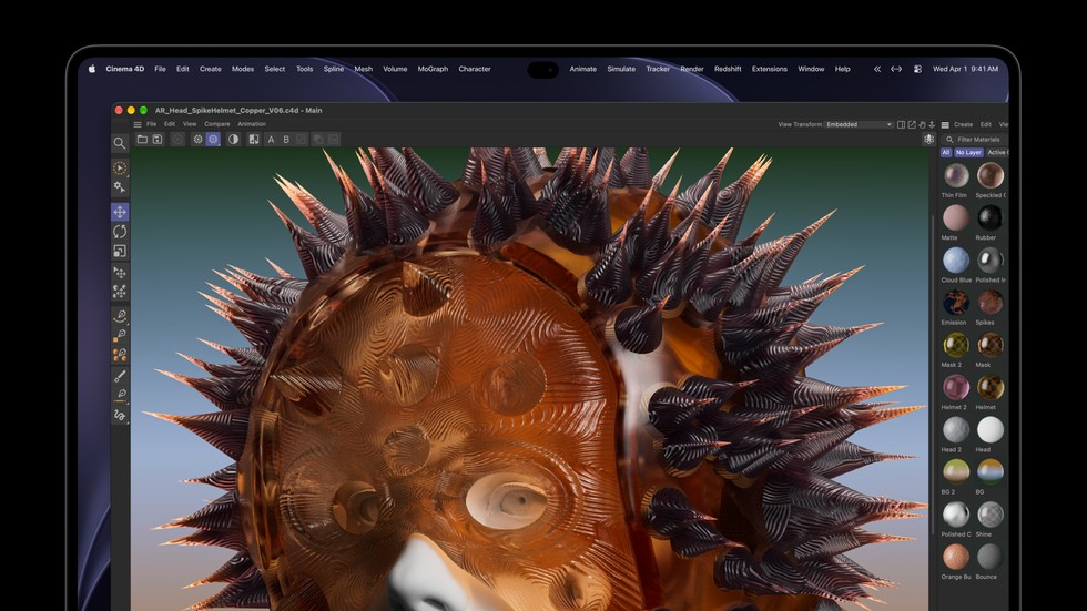M5 Max MacBook Pro 執行 Cinema 4D