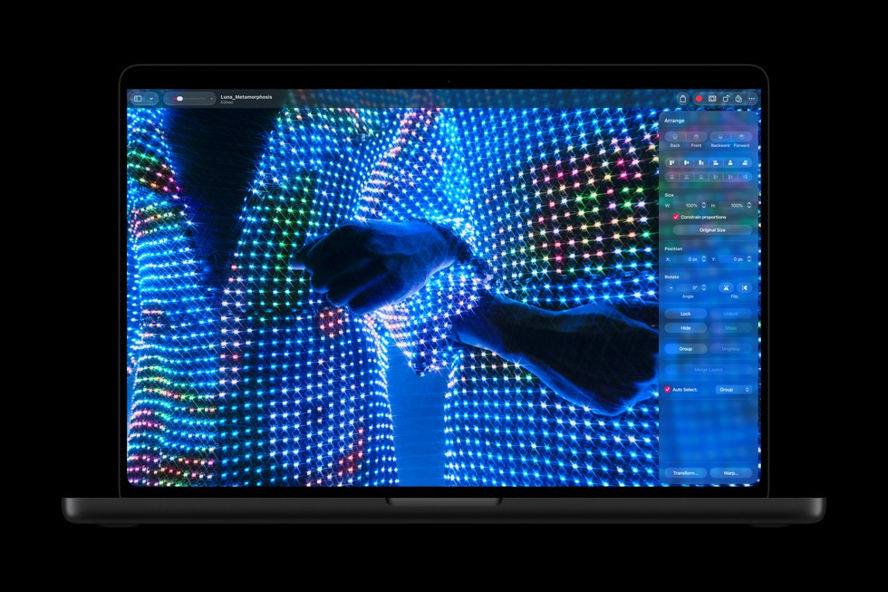 在 MacBook Pro 上以螢幕觸控使用 Pixelmator Pro